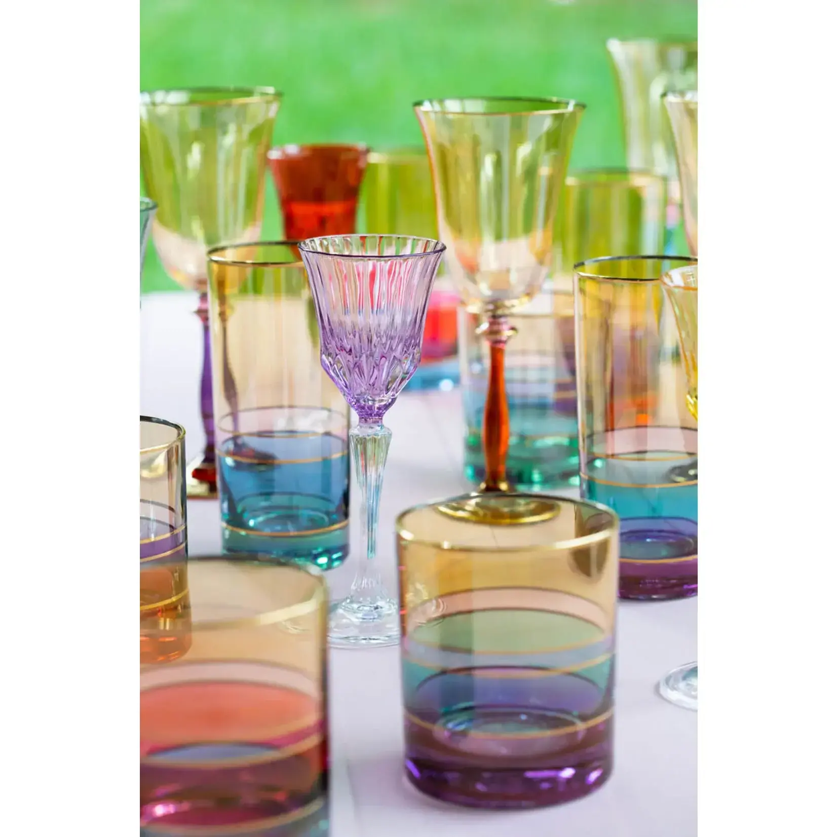 Vietri Regalia Deco Red High Ball Glass