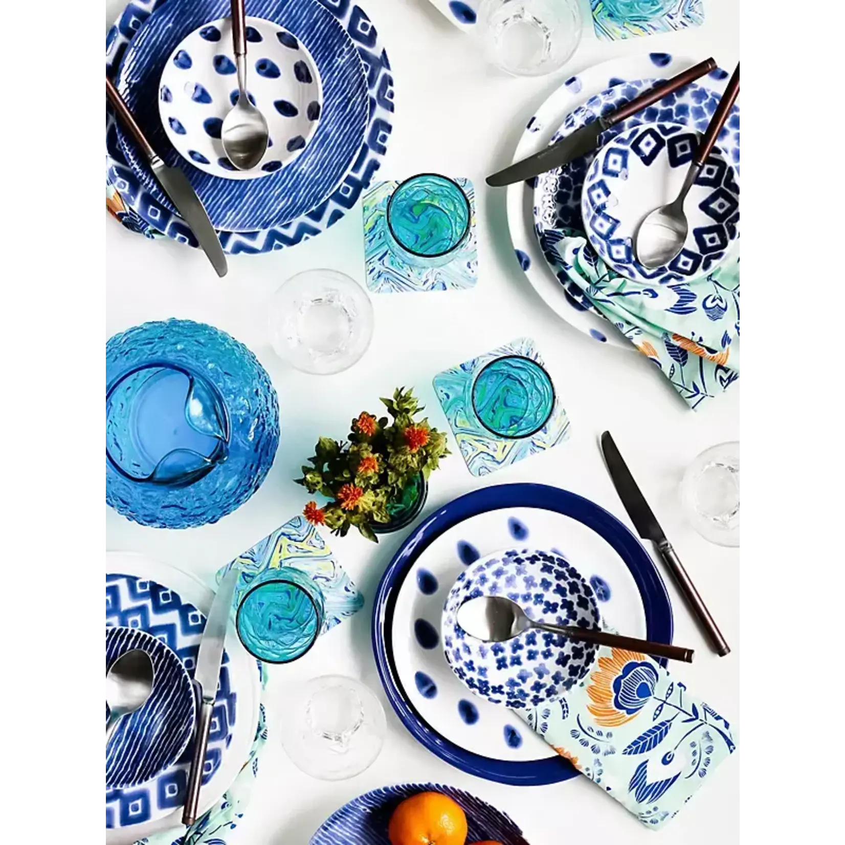 Vietri Santorini Assorted Cocktail Plates Set of 4
