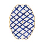 Gunia Project Hand Painted Gold Rimmed Rabbit Oval Serving Plate