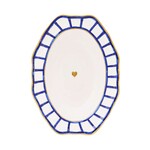 Gunia Project Gold Rimmed Rabbit Oval Soup Plate Bowl