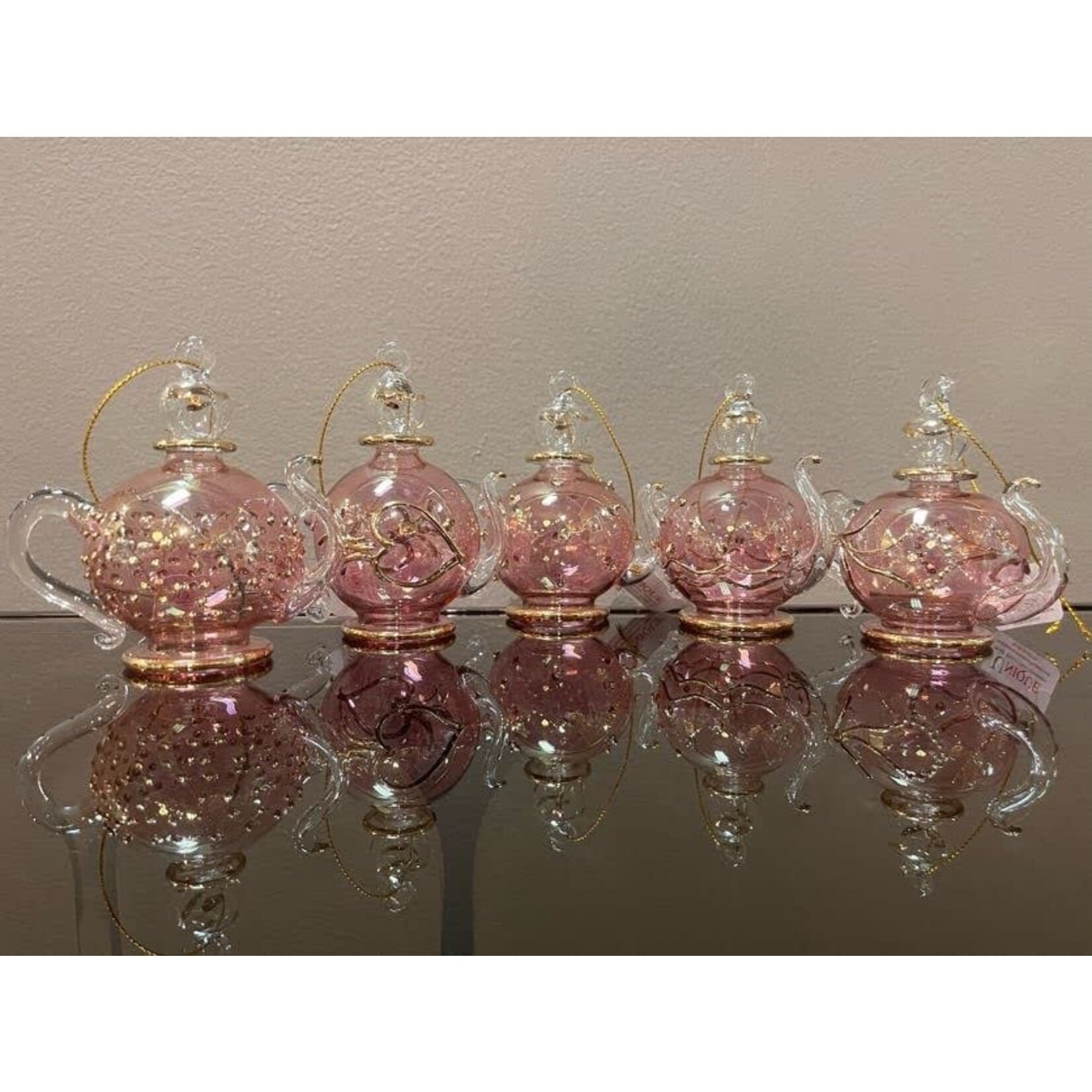 Unique Tradings Mouth Blown Glass Teapot Ornament