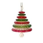 Unique Tradings Red & Green Mouth Blown Glass Tree Ornament