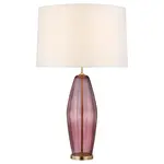 Visual Comfort Everleigh Large Fluted Table Lamp in Orchid with Linen Shade