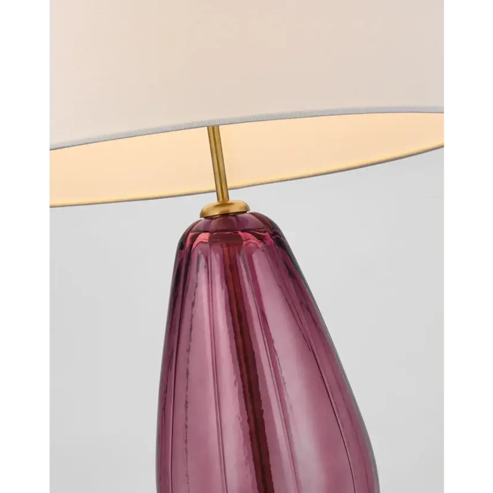 Visual Comfort Everleigh Large Fluted Table Lamp in Orchid with Linen Shade