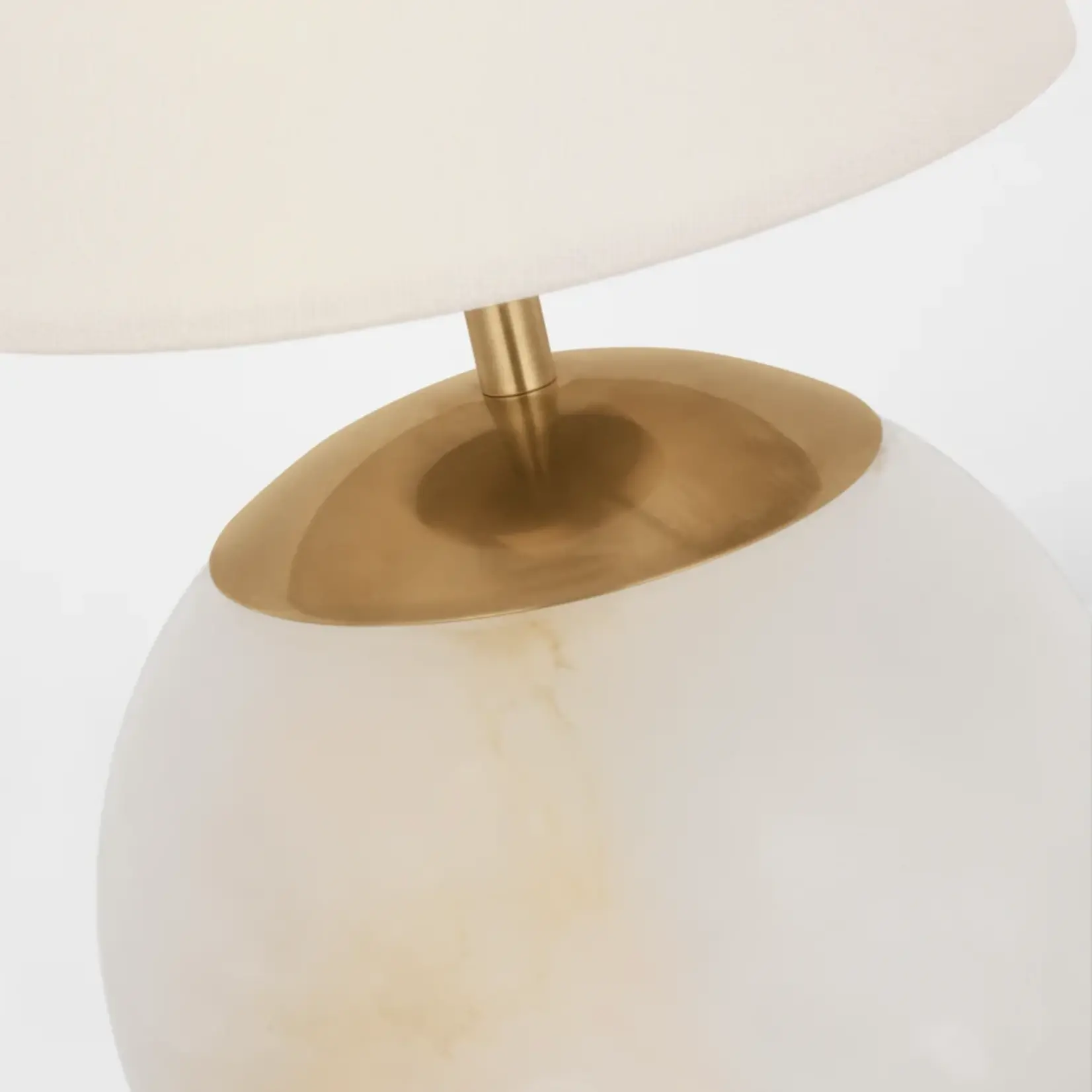 Visual Comfort Terri 12" Cordless Accent Lamp in Alabaster with Linen Shade