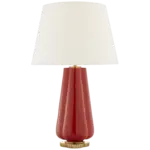 Visual Comfort Penelope Table Lamp in Berry Red with Linen Shade