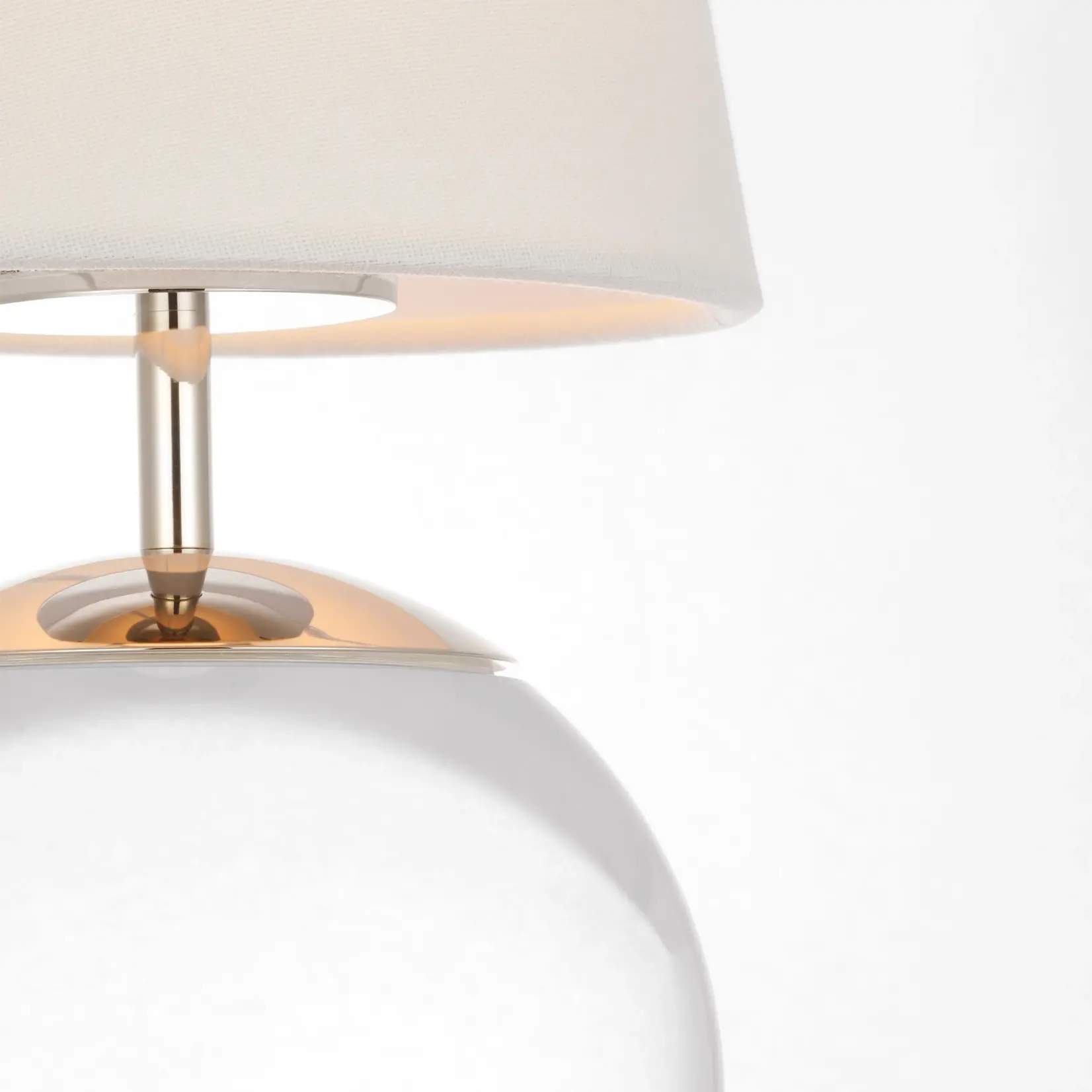 Visual Comfort Terri 12" Cordless Accent Lamp in Crystal with Linen Shade