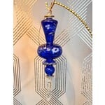 Unique Tradings Cobalt Blue & Gold Crystal Glass Ornament