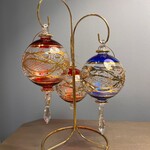 Unique Tradings Glass Ball Gold Plated Ornament