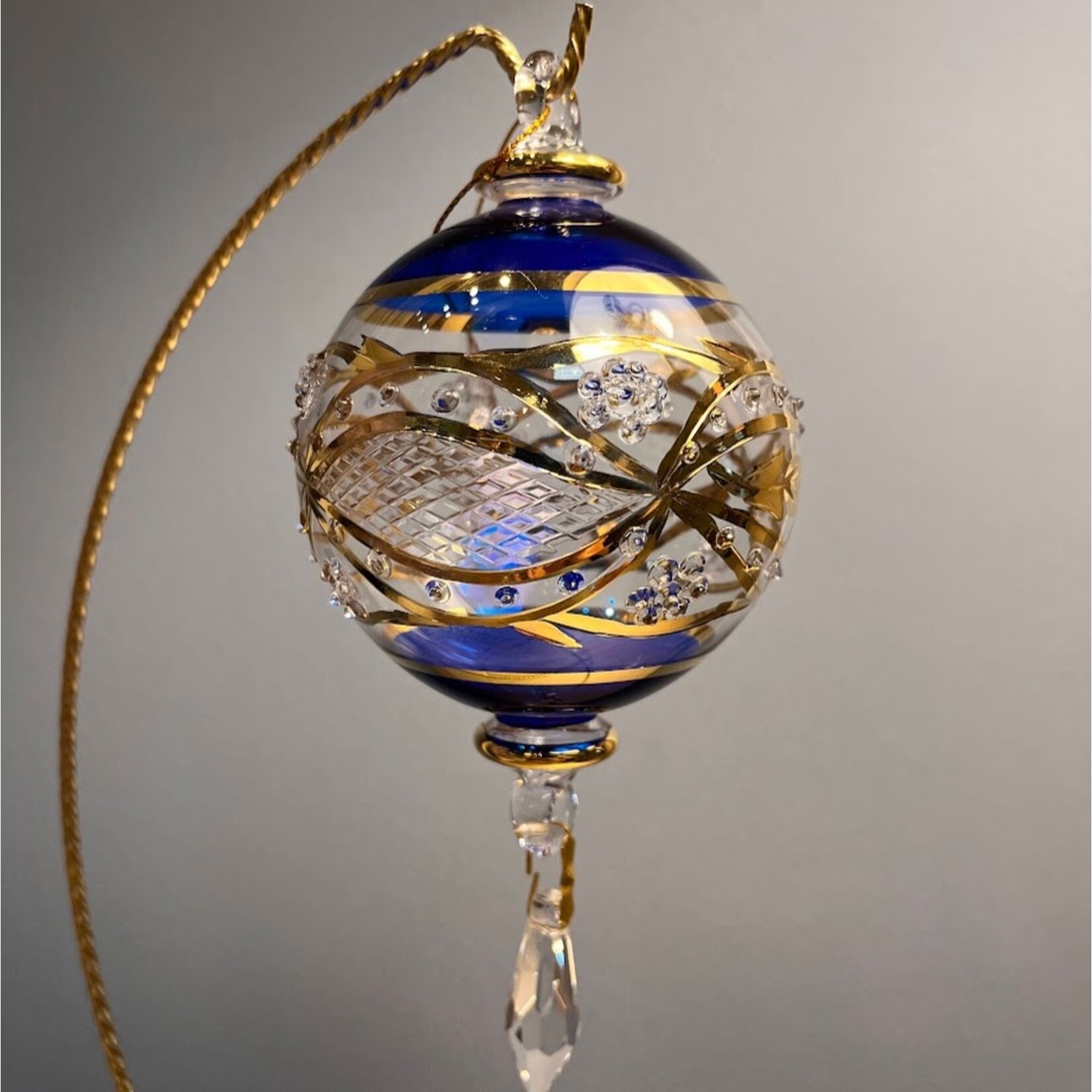 Unique Tradings Glass Ball Gold Plated Ornament