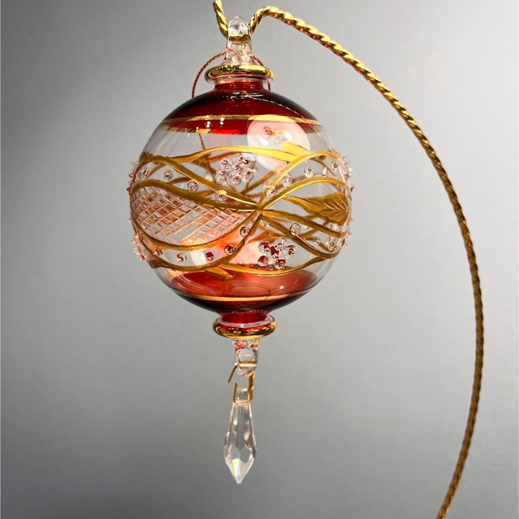 Unique Tradings Glass Ball Gold Plated Ornament