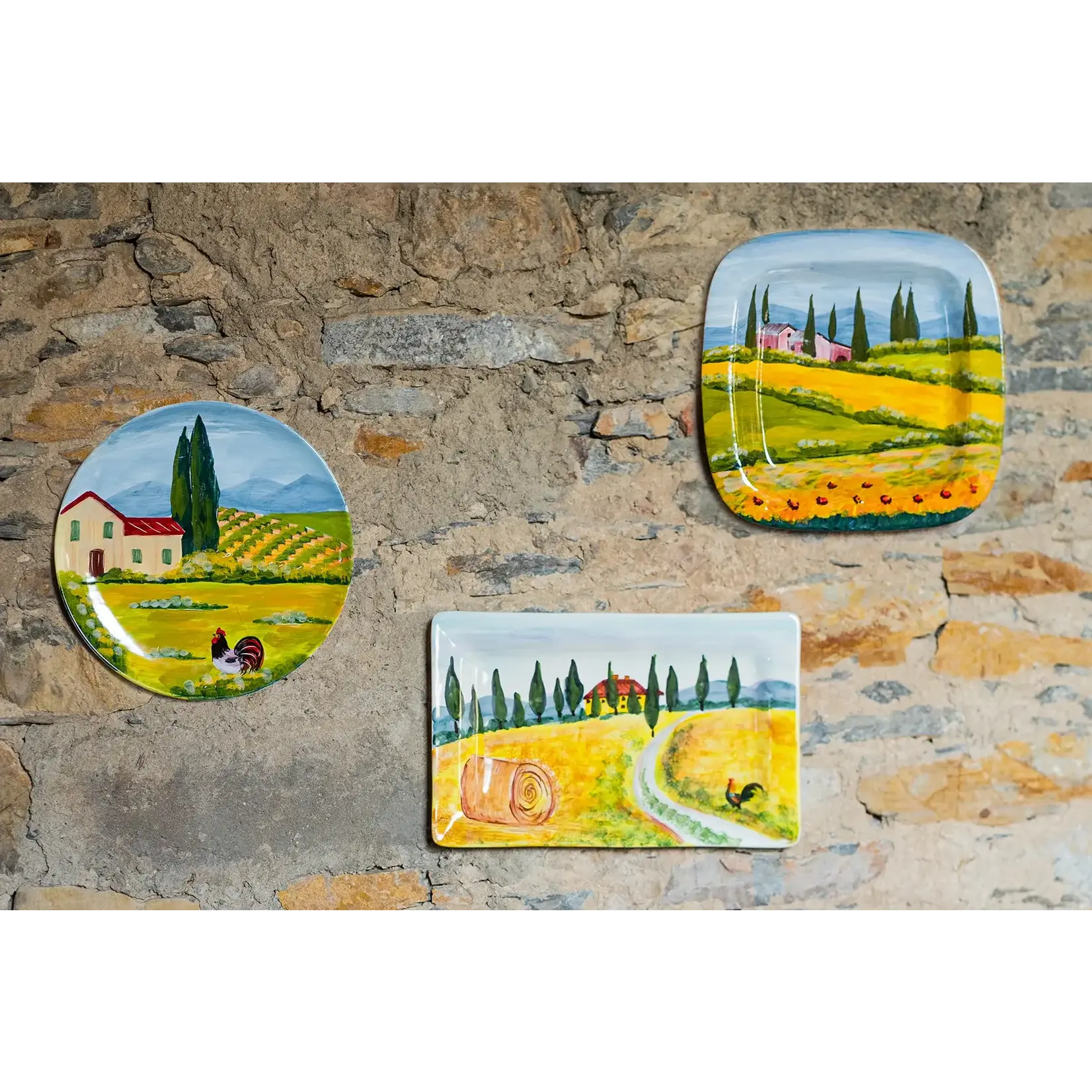 Vietri Yellow Roses Wall Plate