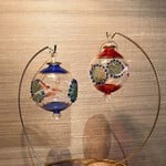 Unique Tradings Hand Painted Flower Glass Ball Ornament