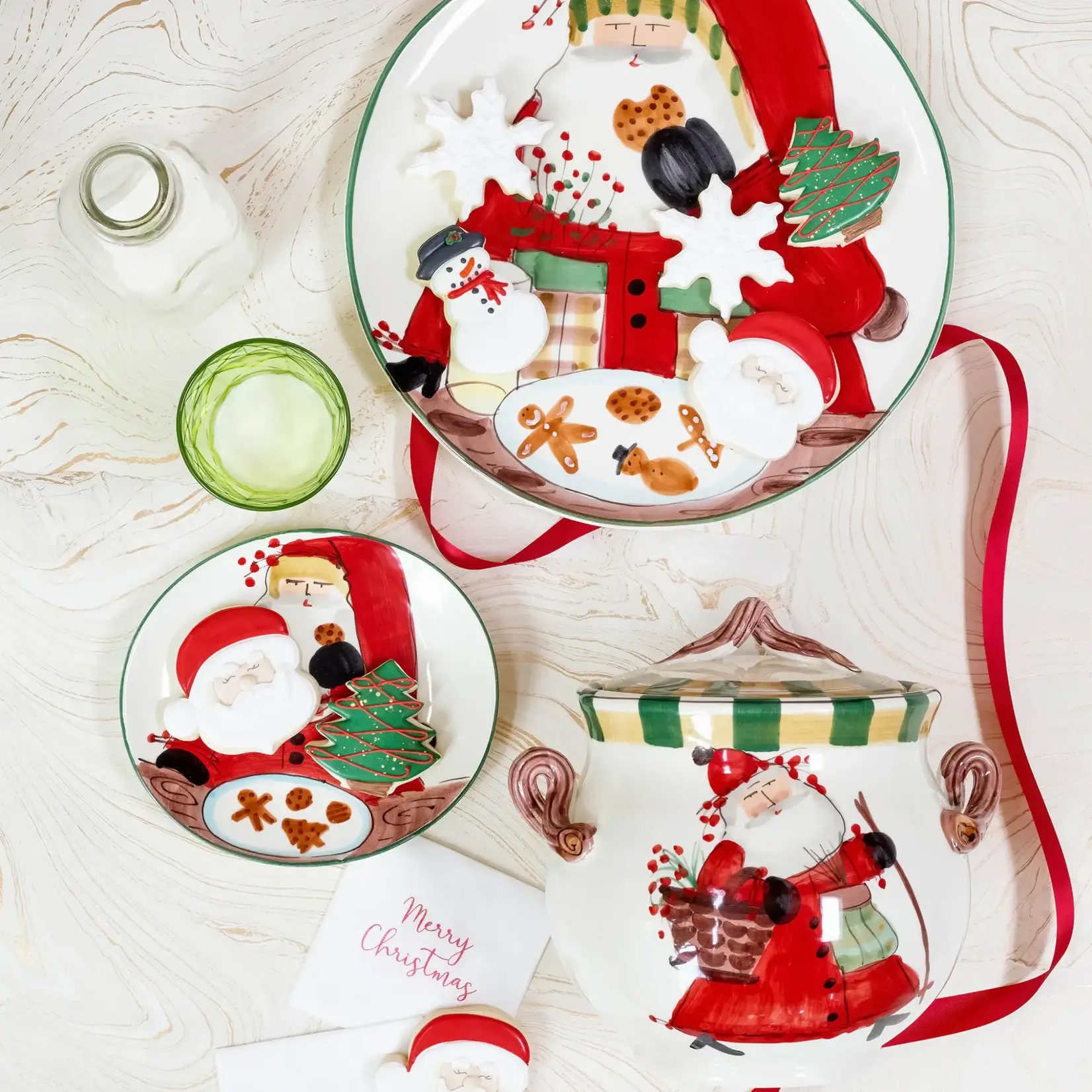 Vietri Old St. Nick Rectangular Baker with Chef