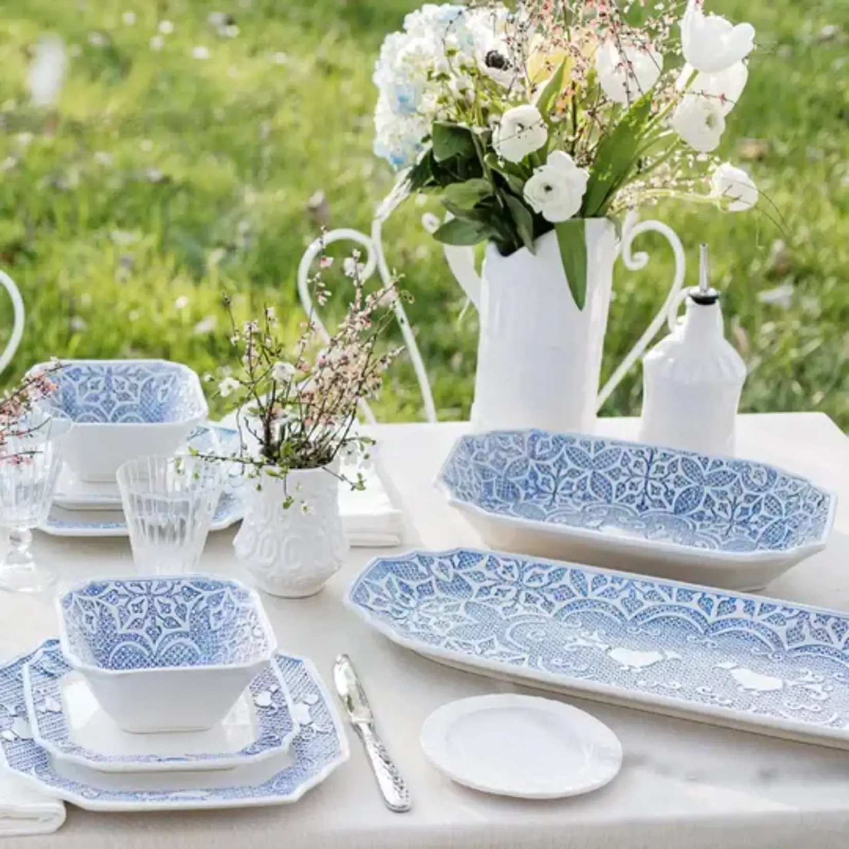Vietri Uccello Blu Long Oval Platter
