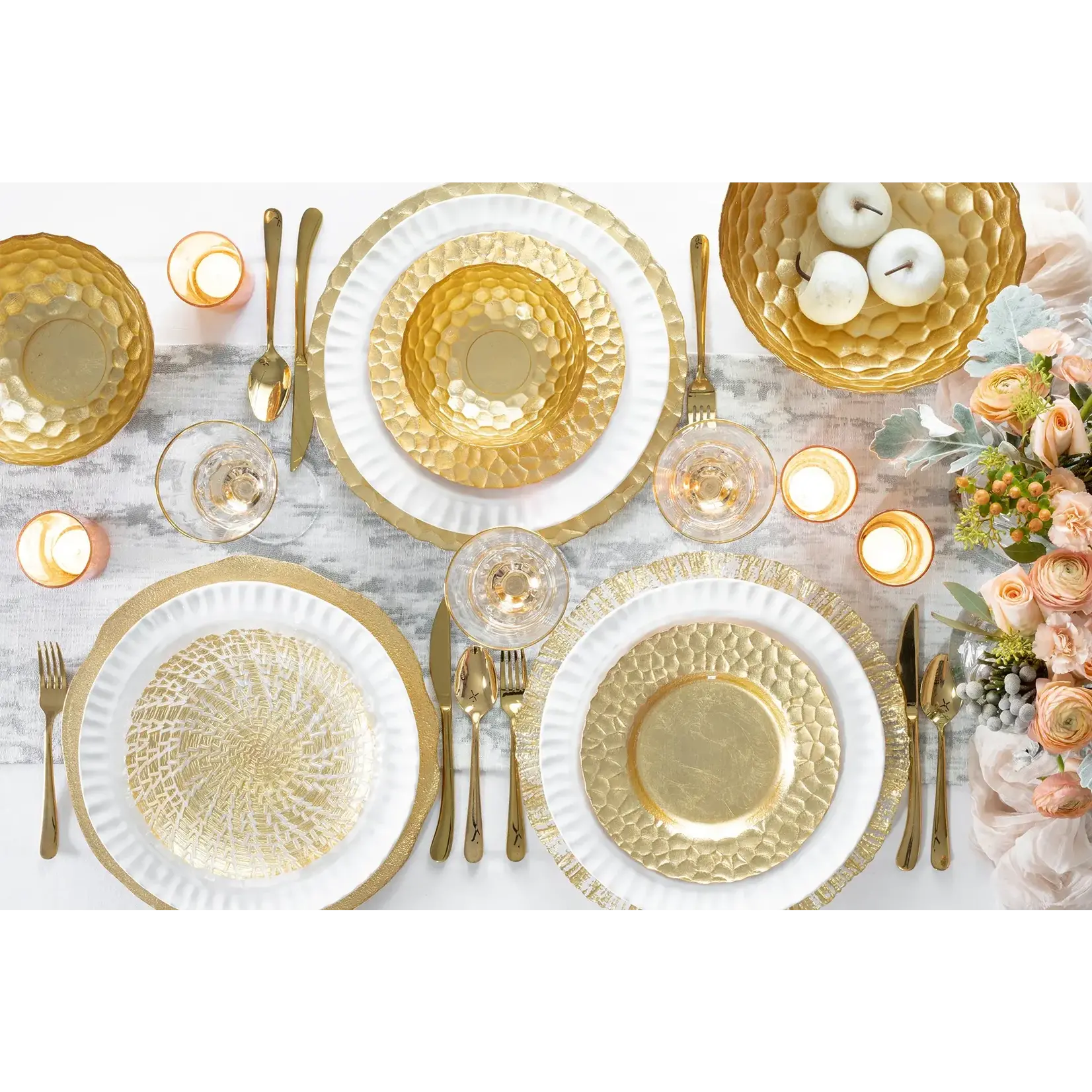 Vietri Rufolo Glass Gold Basketweave Rectangular Tray