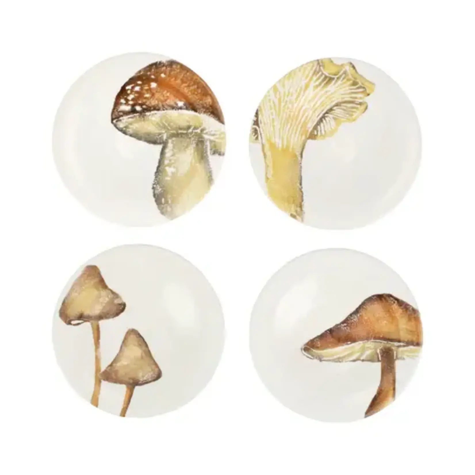 Vietri Autunno Assorted Mushroom Canape Plates Set of 4