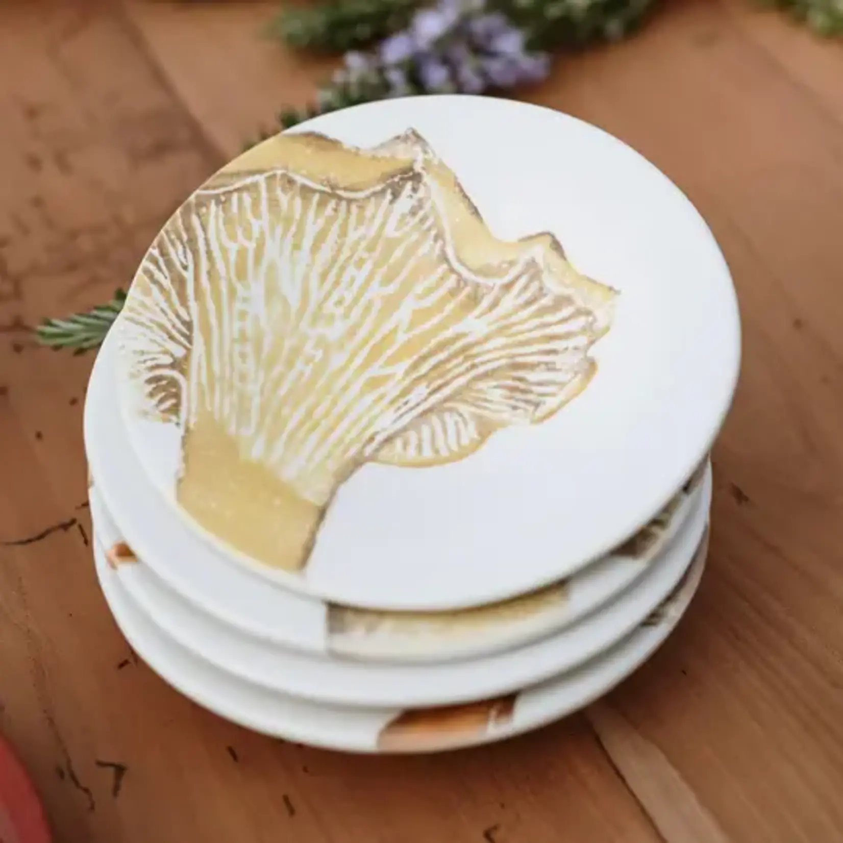 Vietri Autunno Assorted Mushroom Canape Plates Set of 4