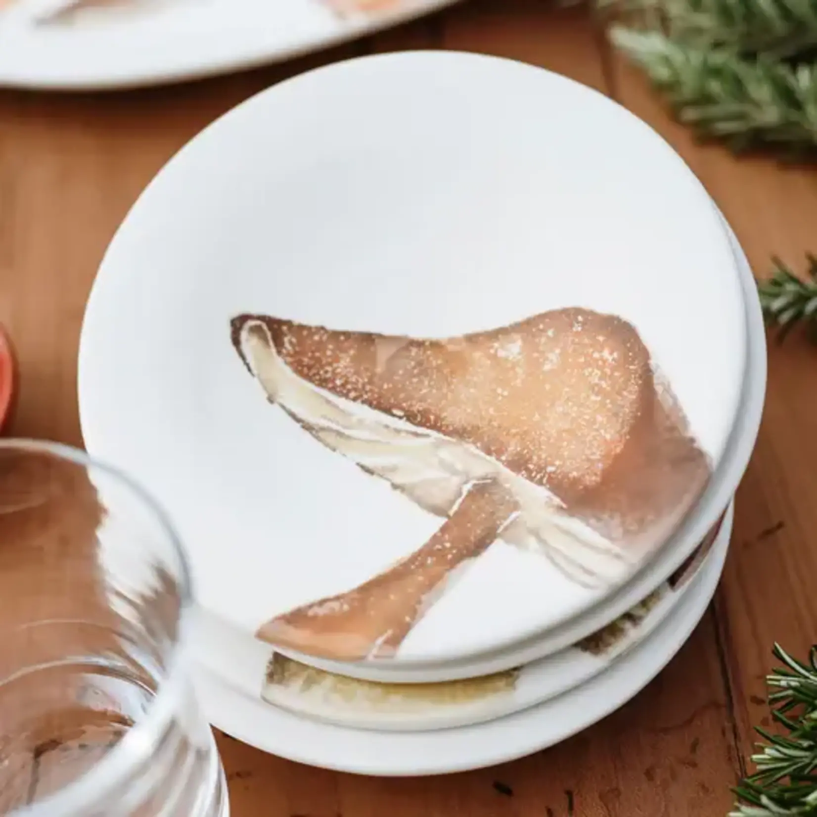 Vietri Autunno Assorted Mushroom Canape Plates Set of 4