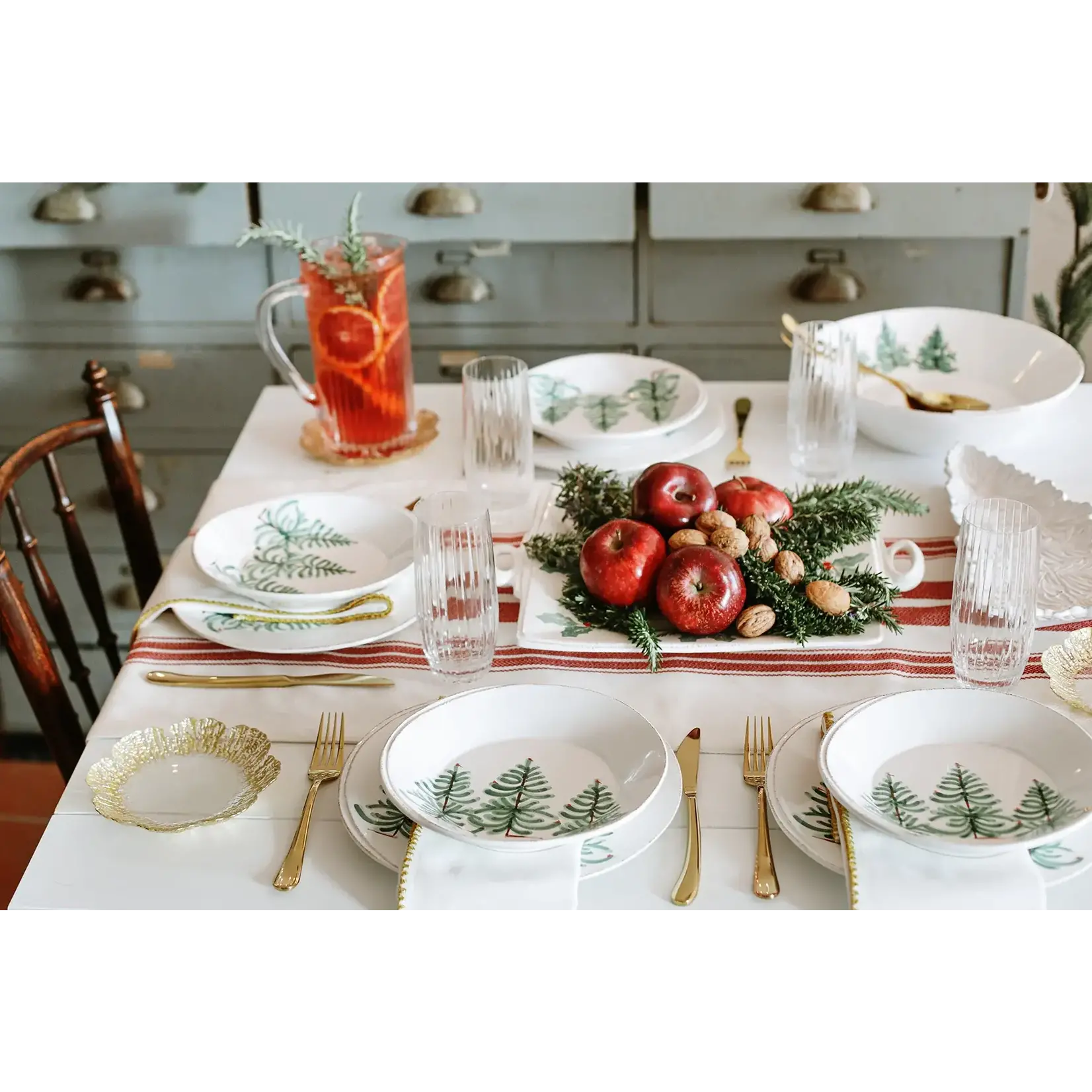 Vietri Lastra Holiday Figural Tree Small Platter