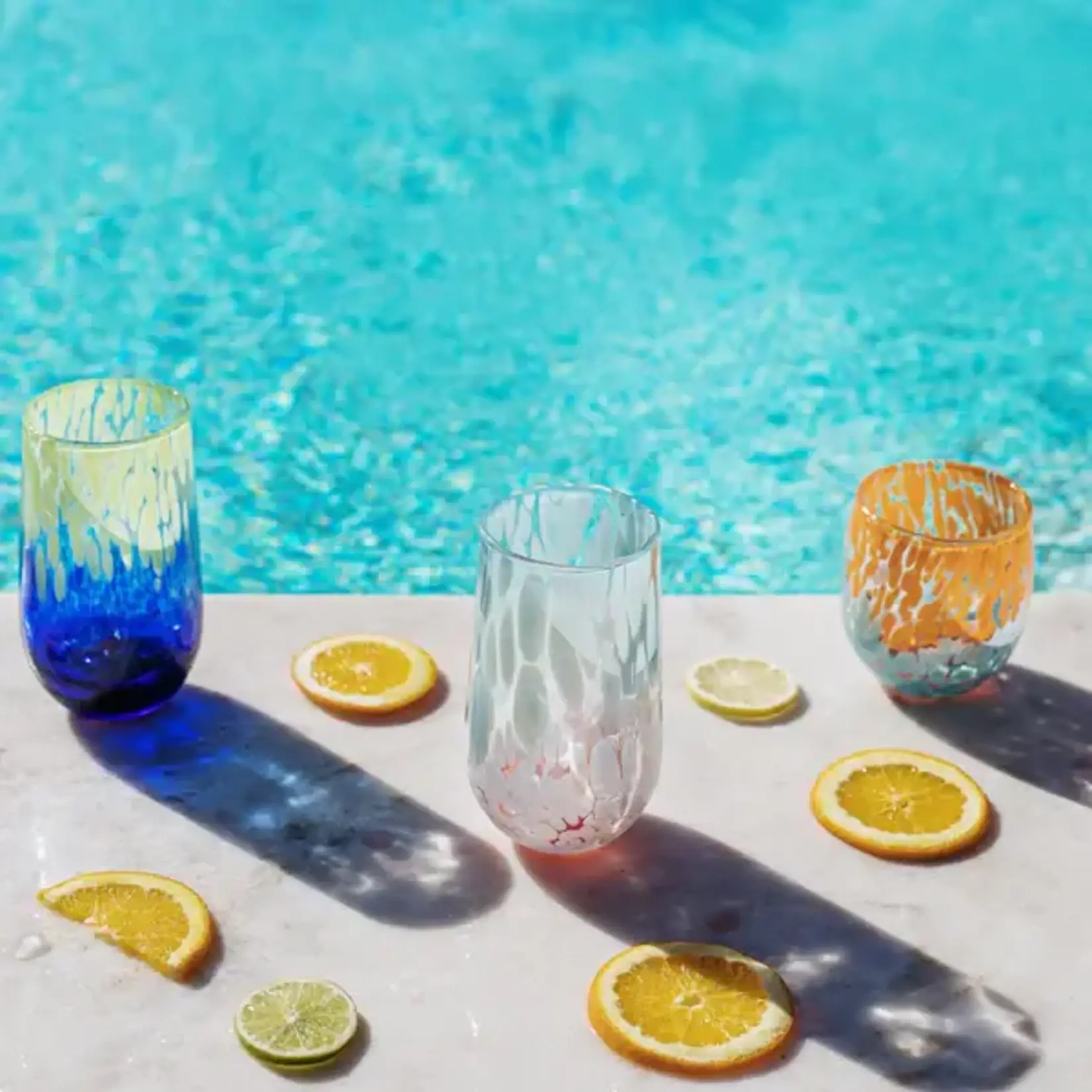 Vietri Nuvola Green & Blue Double Old Fashioned Glass