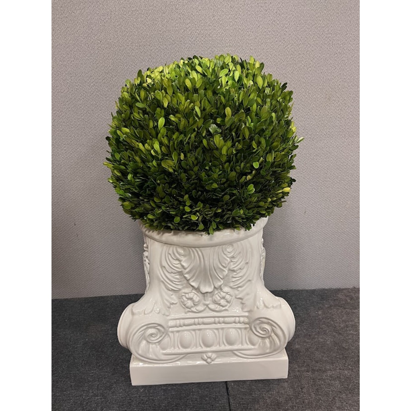 Carole Stupell LTD Vintage Large White Glazed Porcelain Planter Column Table
