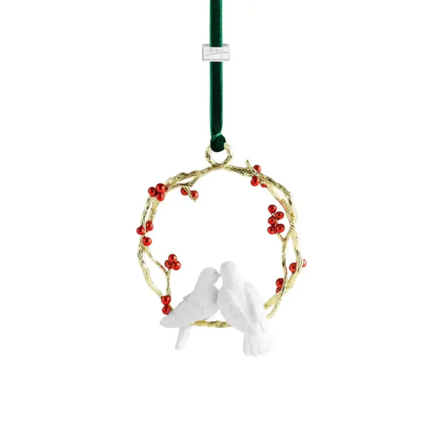 Michael Aram Gold, Red & White Turtle Doves Ornament