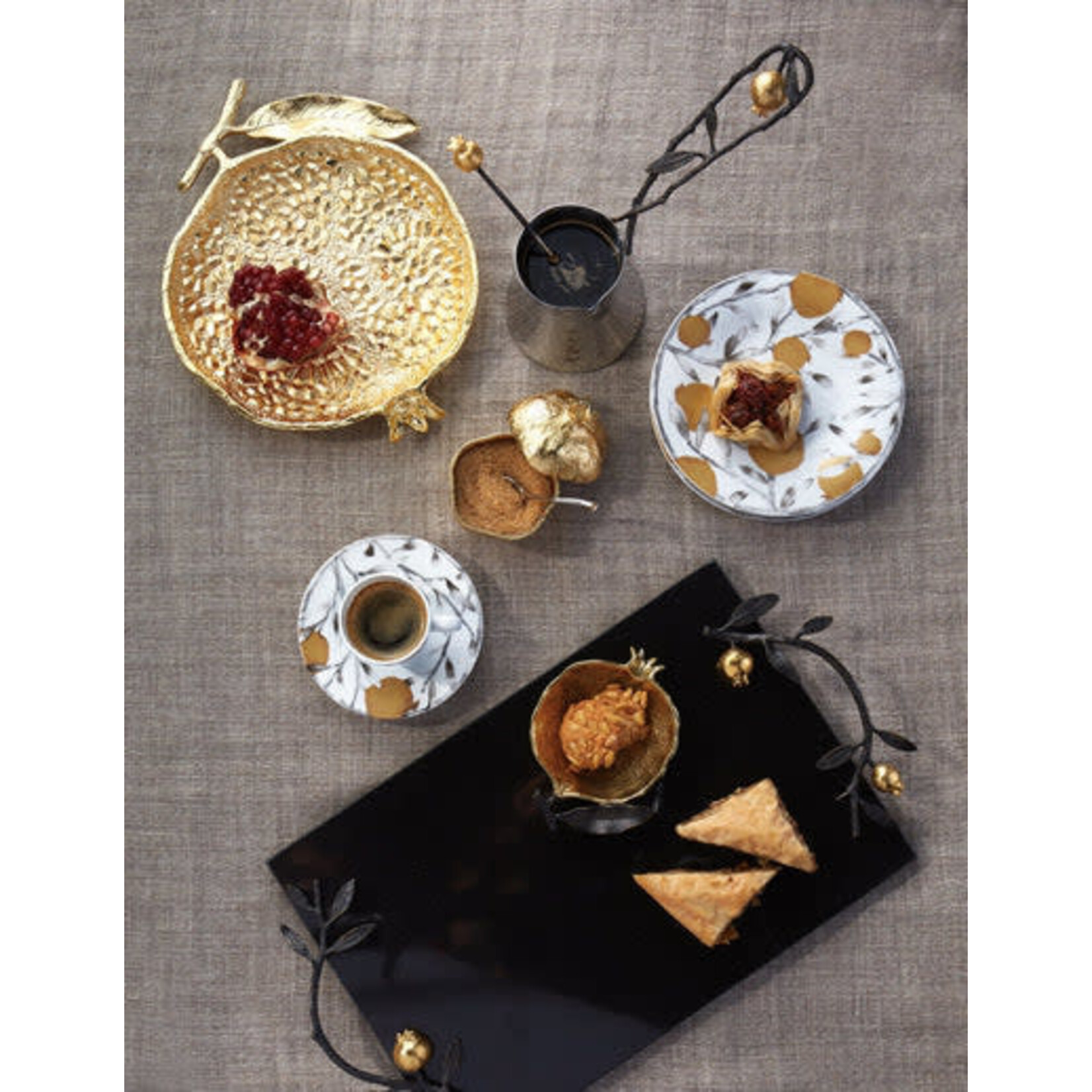 Michael Aram Pomegranate Coffee Pot with Spoon Large