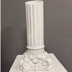 Carole Stupell LTD Vintage Glazed Porcelain Column Planter Vase White