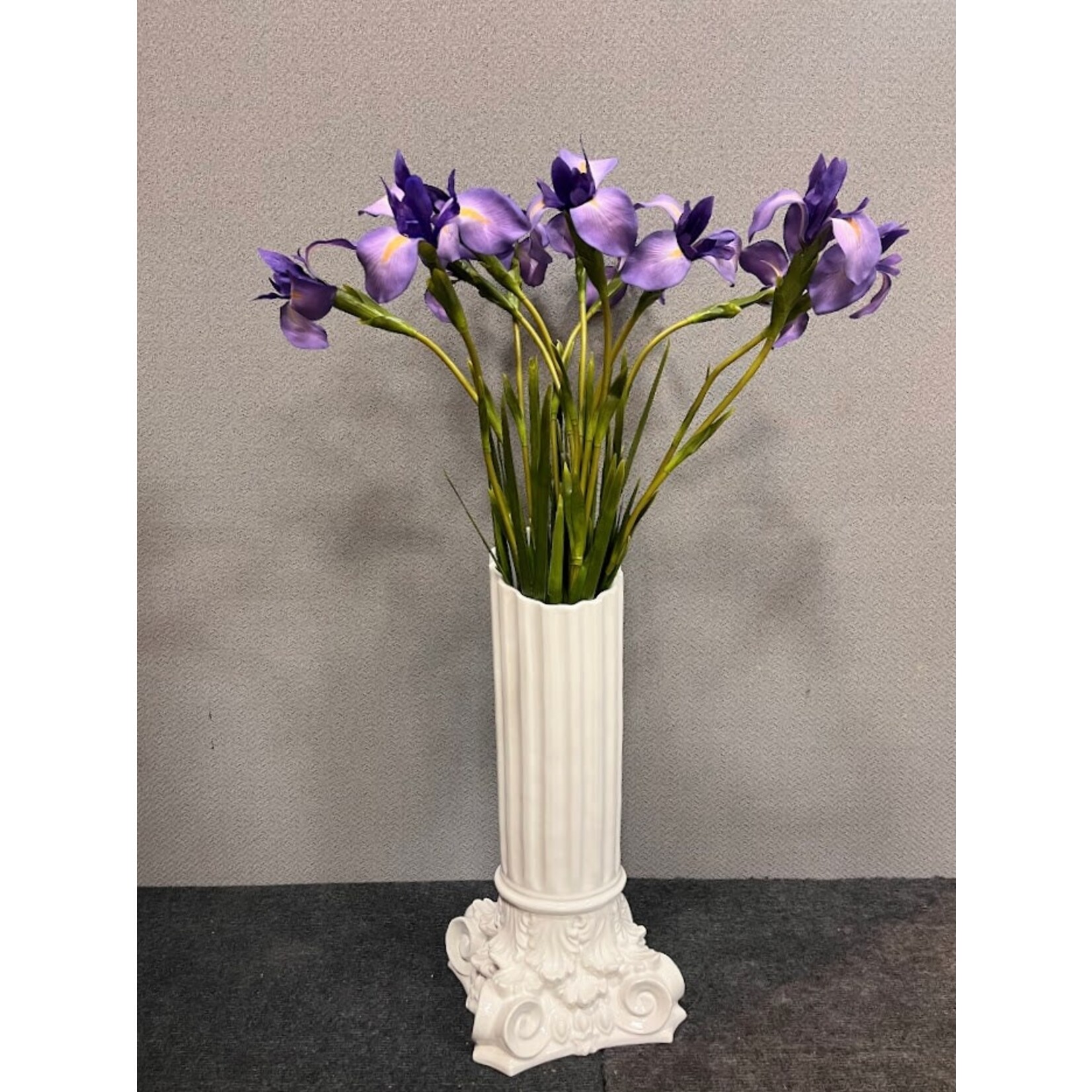 Carole Stupell LTD Vintage Glazed Porcelain Column Planter Vase White