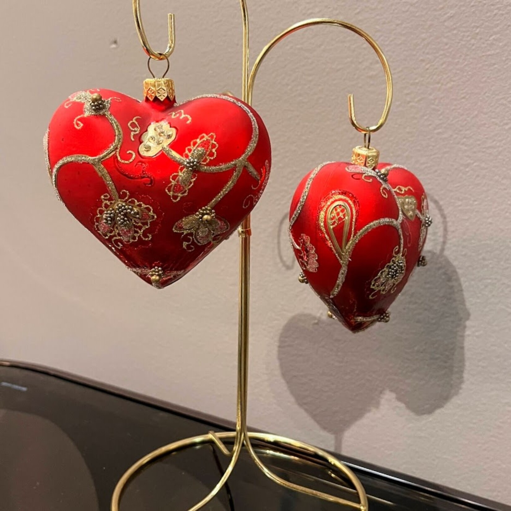 Carole Stupell LTD Vintage Glass Red Gold Ornament