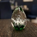 Carole Stupell LTD Vintage Art Glass Egg Paperweight Spring Green