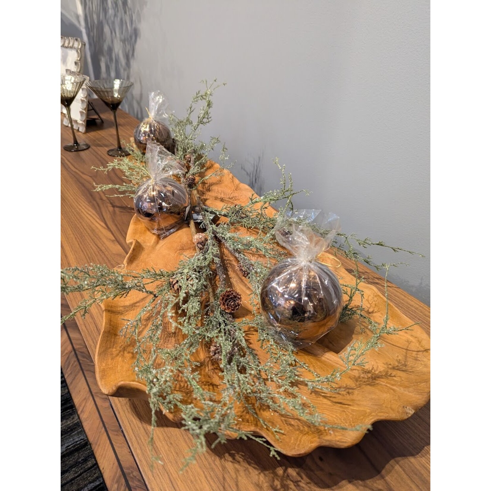 Winward Home Artificial Frosted Sparkle Cedar Branch 34"