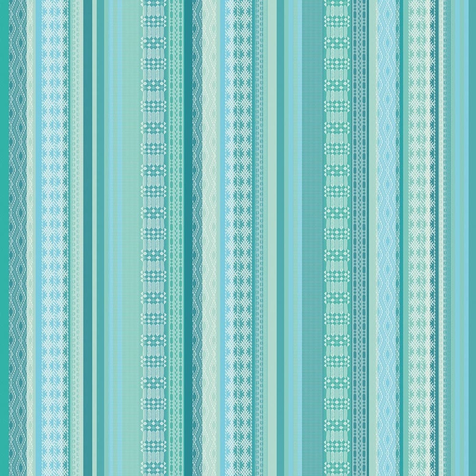 Garnier Thiebaut Mille Veracruz Aqua Blue & Green Cotton Tablecloth