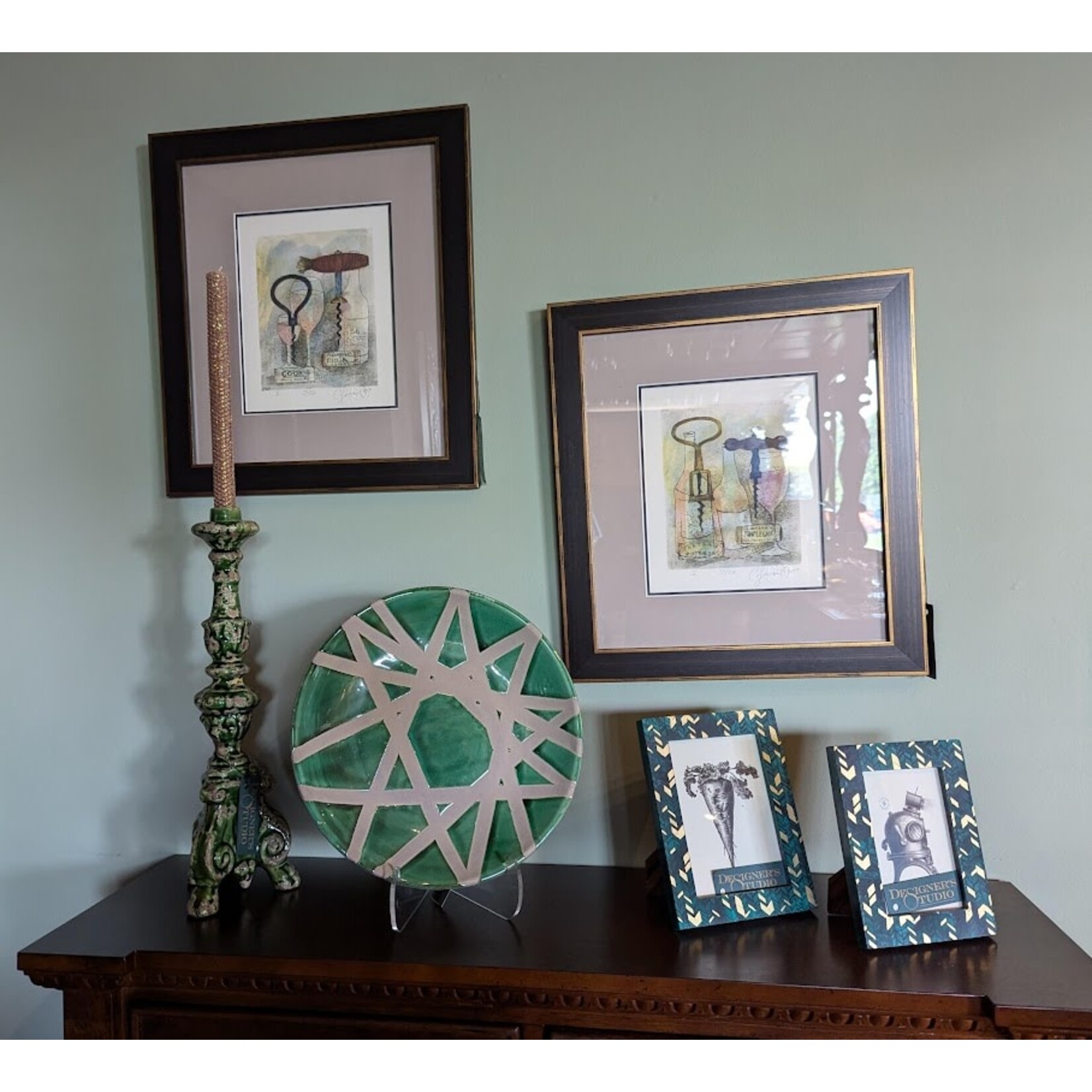 The Leonard Collection Corkscrew & Wine Bottles Framed Artwork