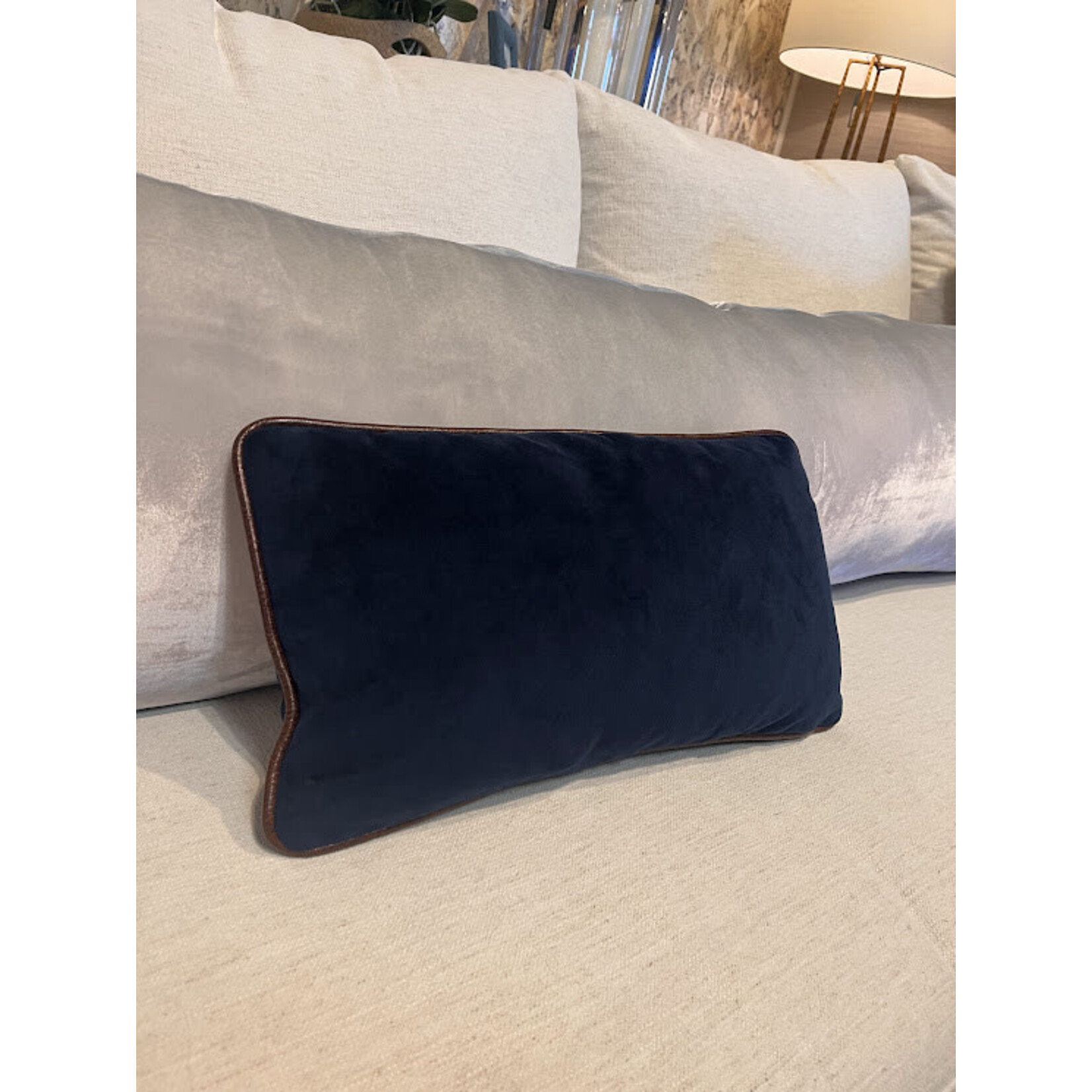 Fairfield Velvet Navy Kidney Pillow