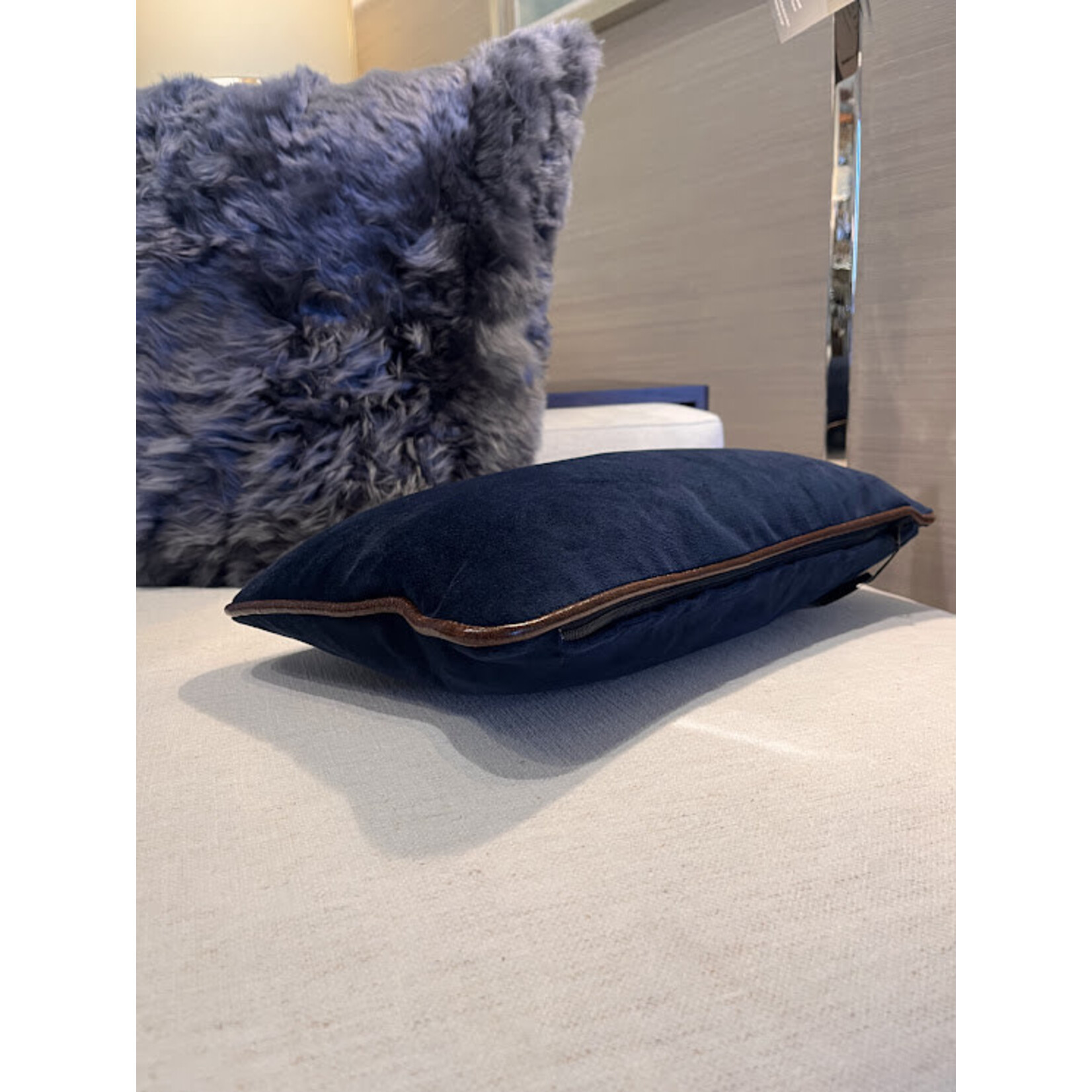 Fairfield Velvet Navy Kidney Pillow