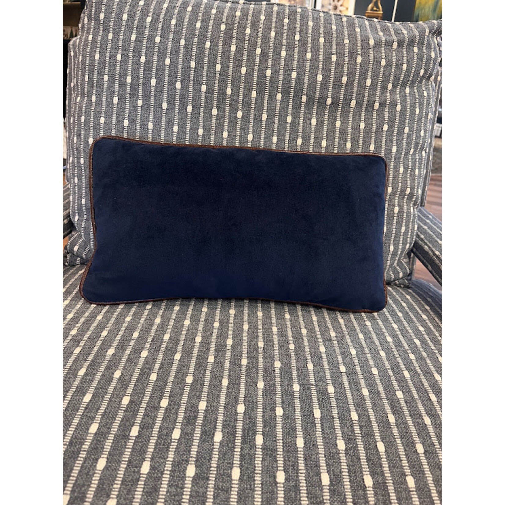 Fairfield Velvet Navy Kidney Pillow