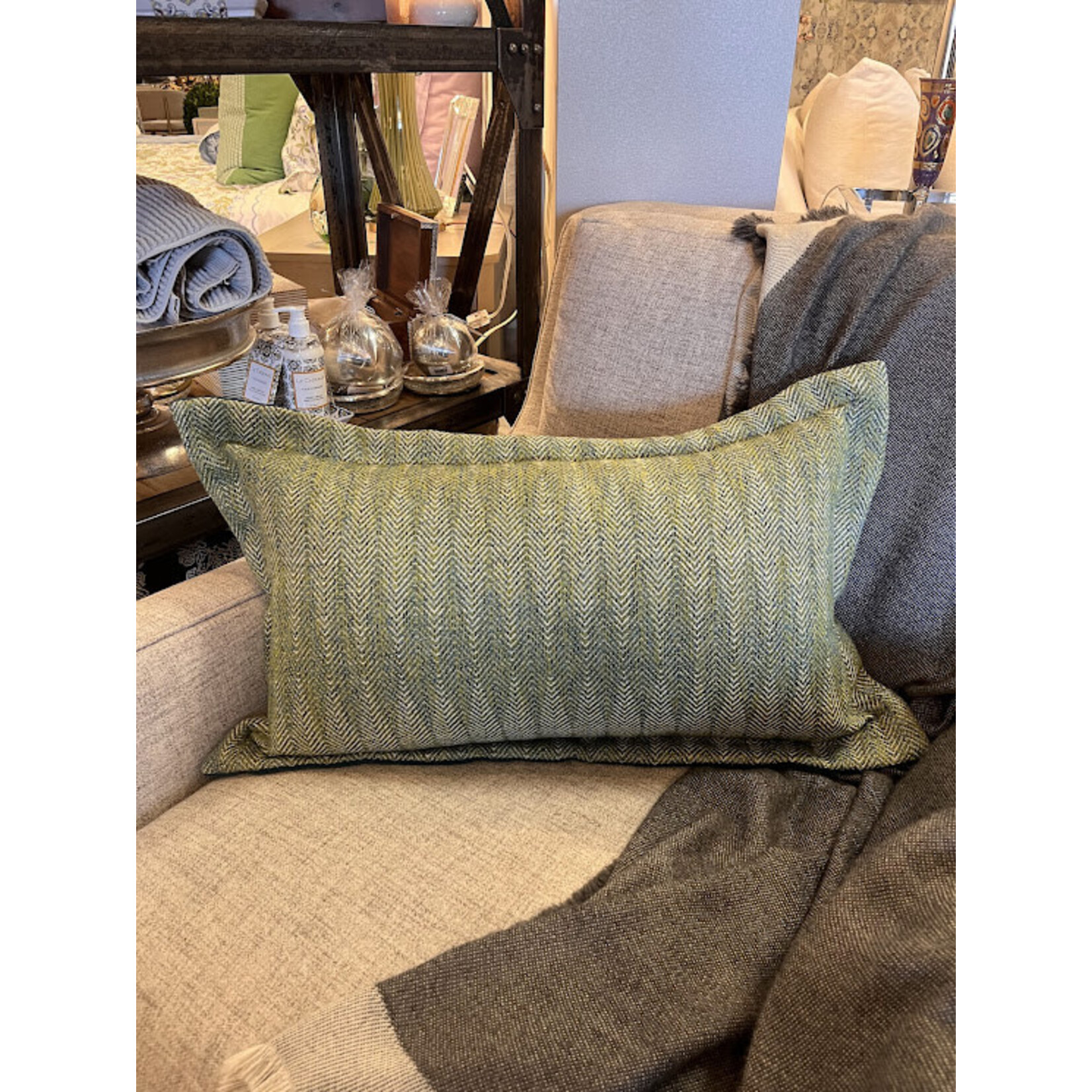 Summer Classics Herringbone Pistachio Pillow 14x24