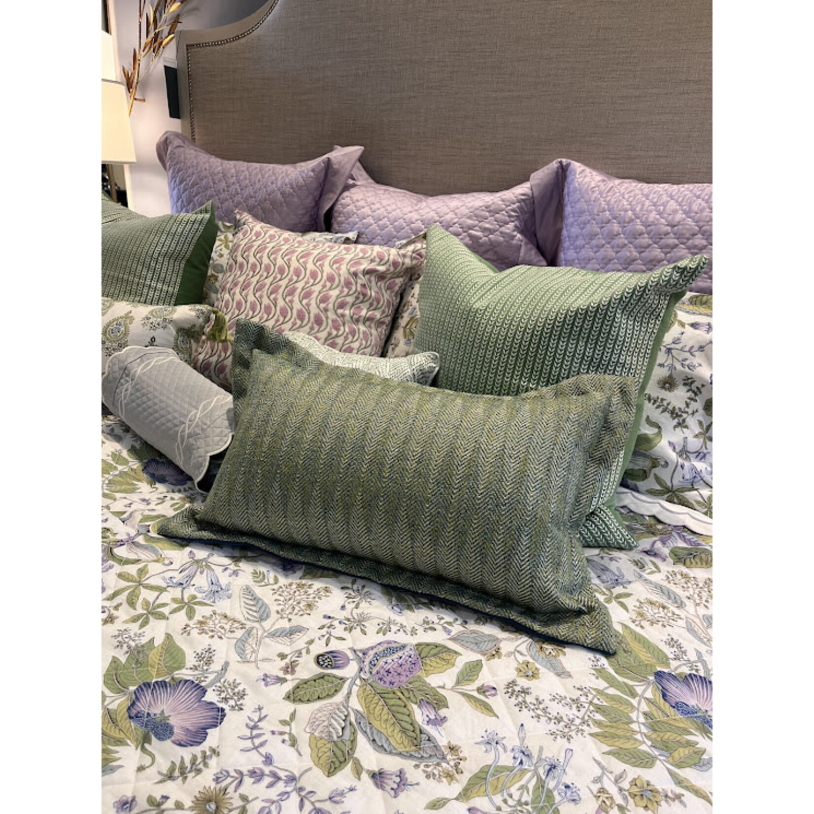 Summer Classics Herringbone Pistachio Pillow 14x24