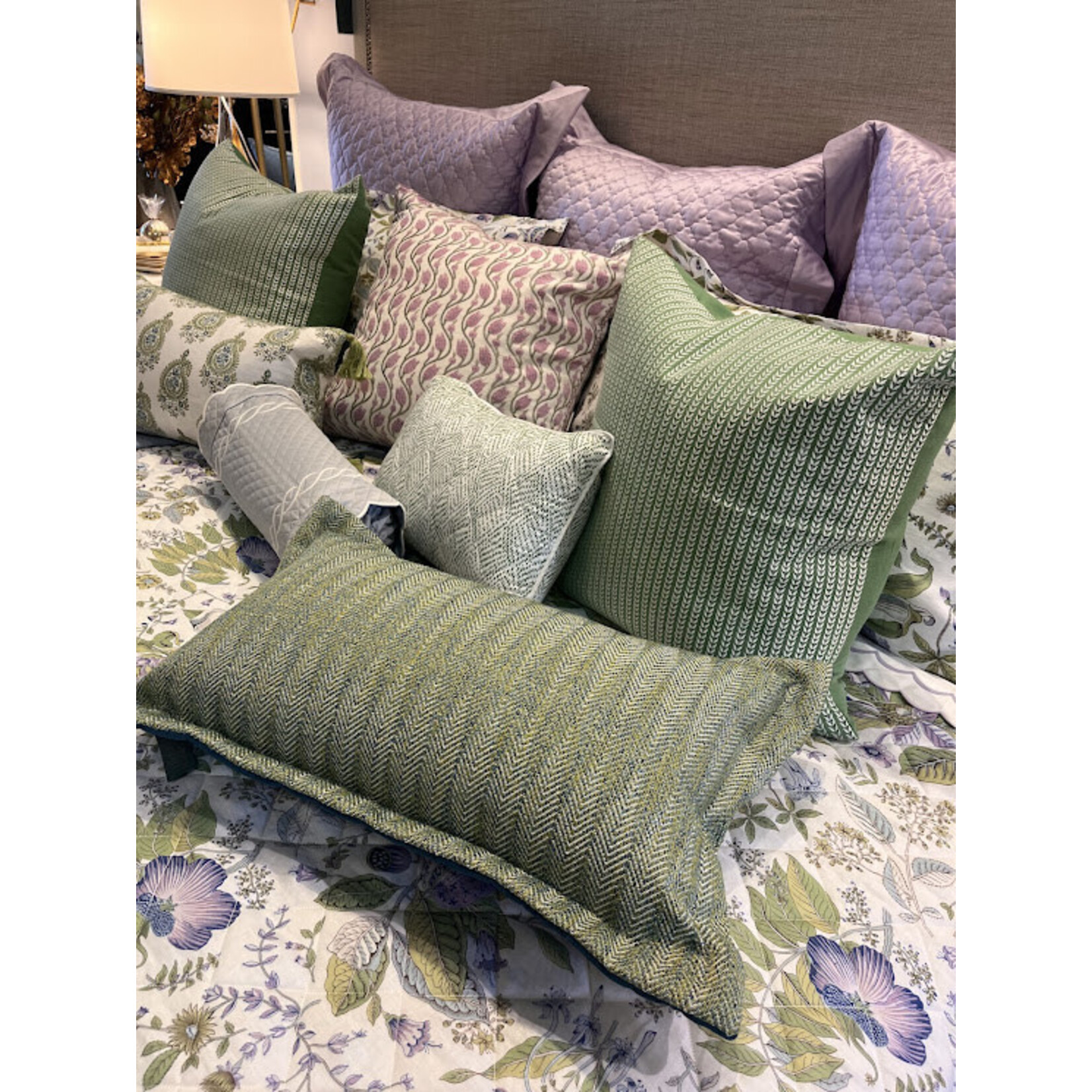 Summer Classics Herringbone Pistachio Pillow 14x24