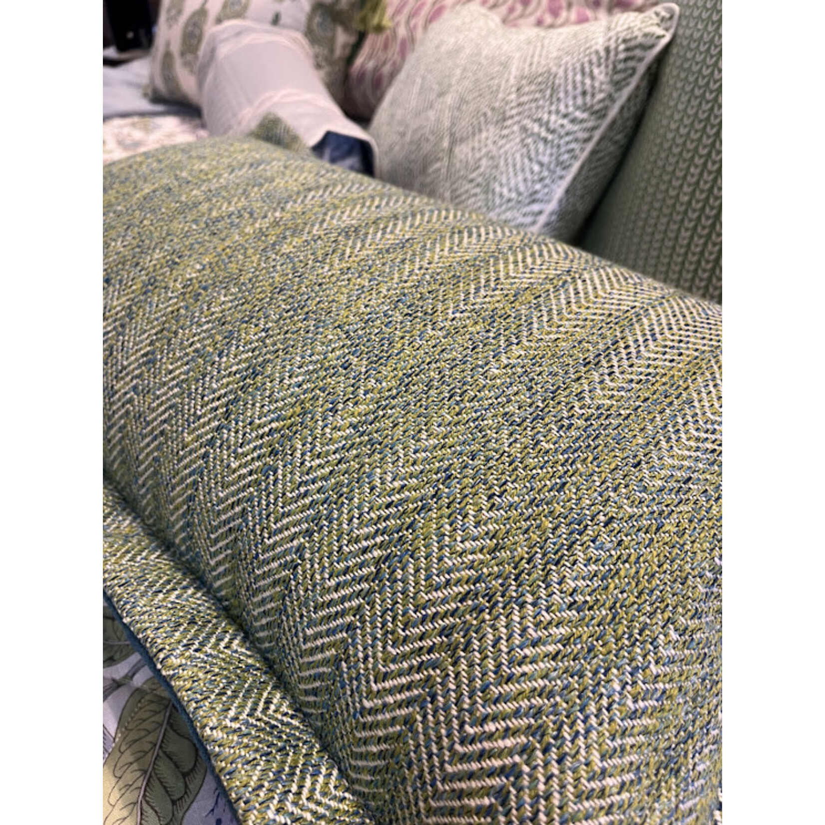 Summer Classics Herringbone Pistachio Pillow 14x24