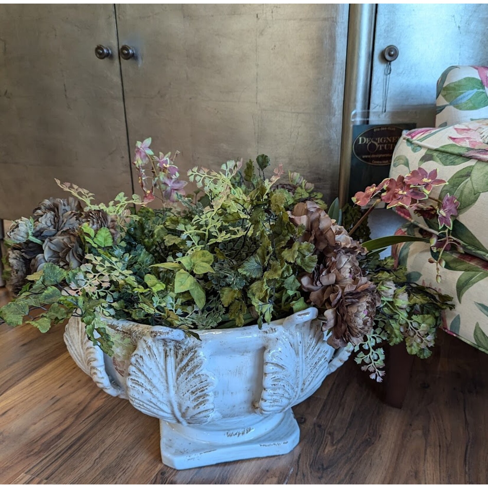 Napa Home and Garden Acanthus Grande Footed White Urn