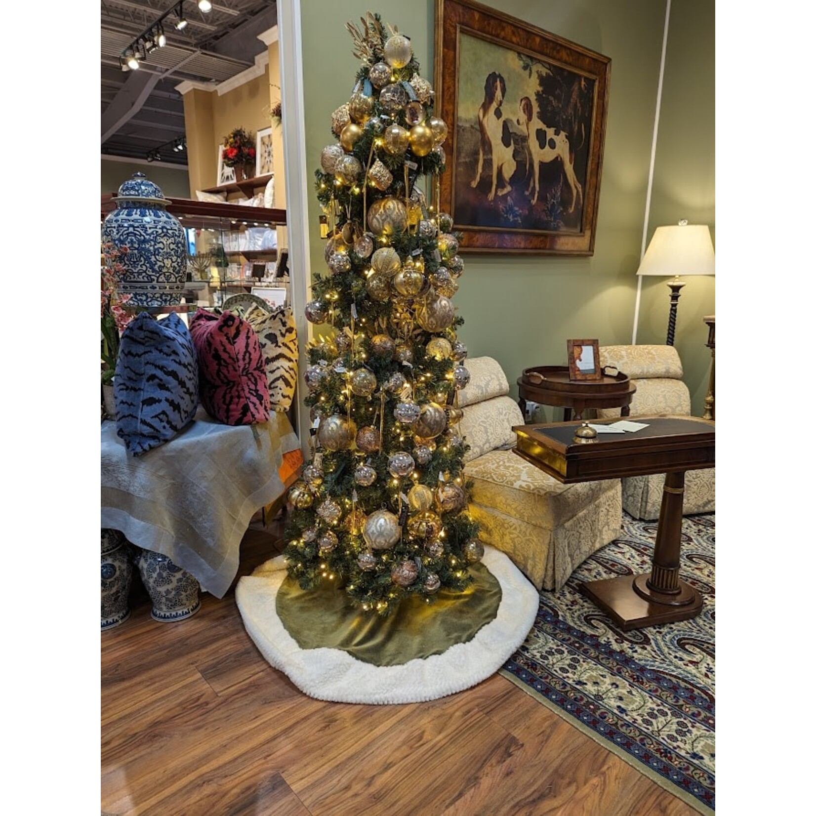 Shishi LLC Gold Glitter Shiny Leaves Glass Ball Ornament