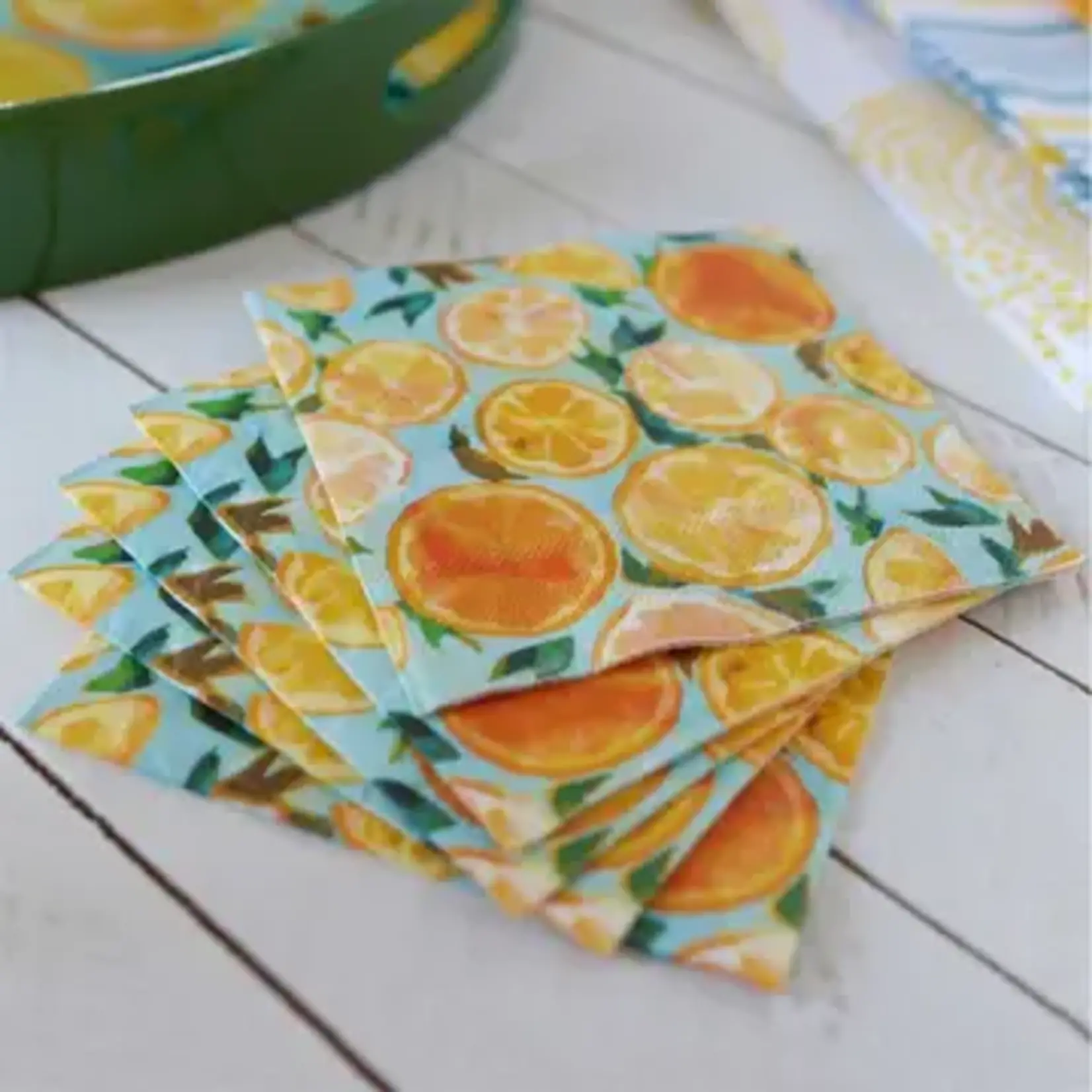 Rockflowerpaper Lemon Slices Paper Cocktail Napkins
