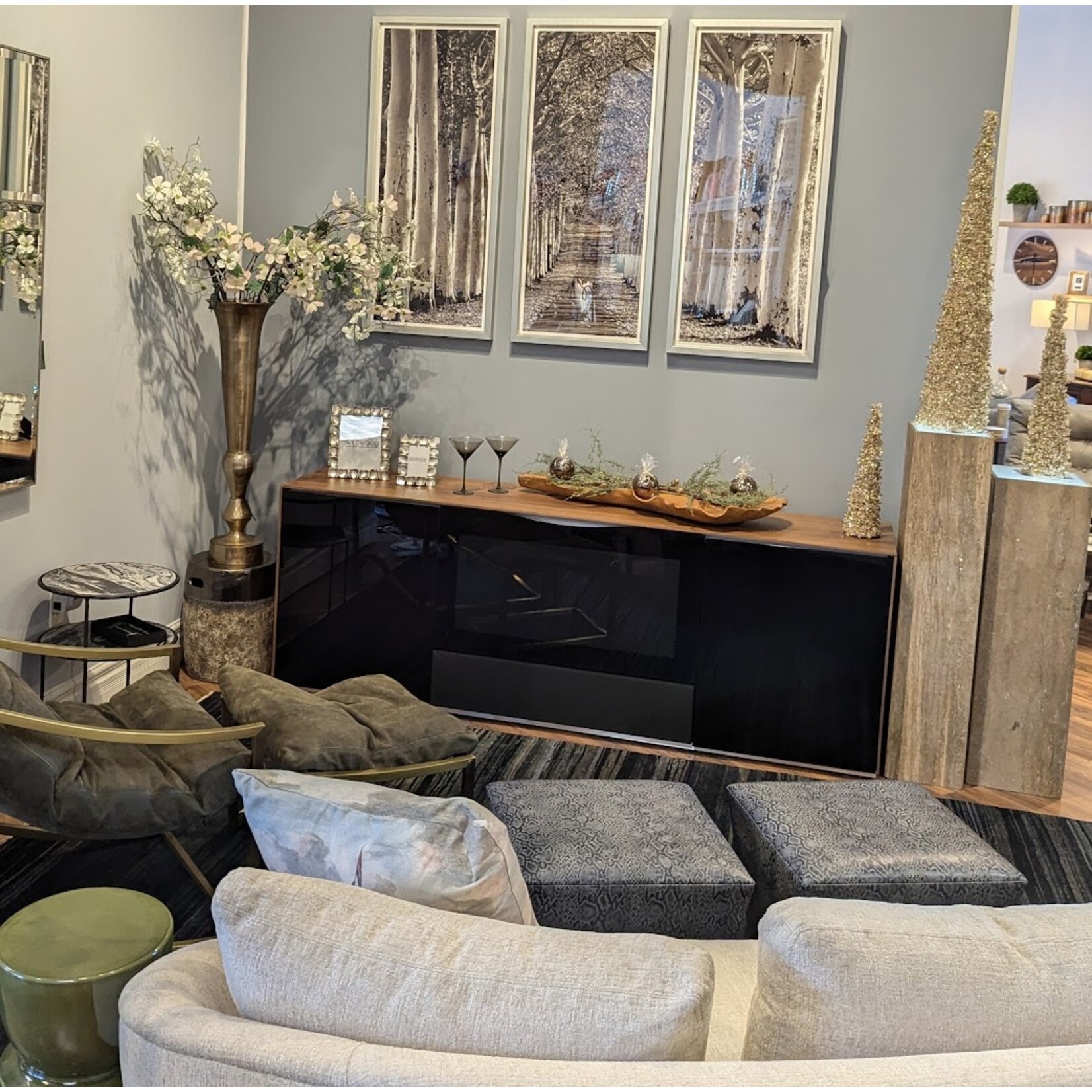 Jim Marvin Enterprises Ice Cone Tree Gold & Clear Crystal