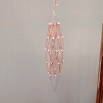 Peter's Seasons Glass Clear Gold Harlequin Lattice Teardrop Ornament