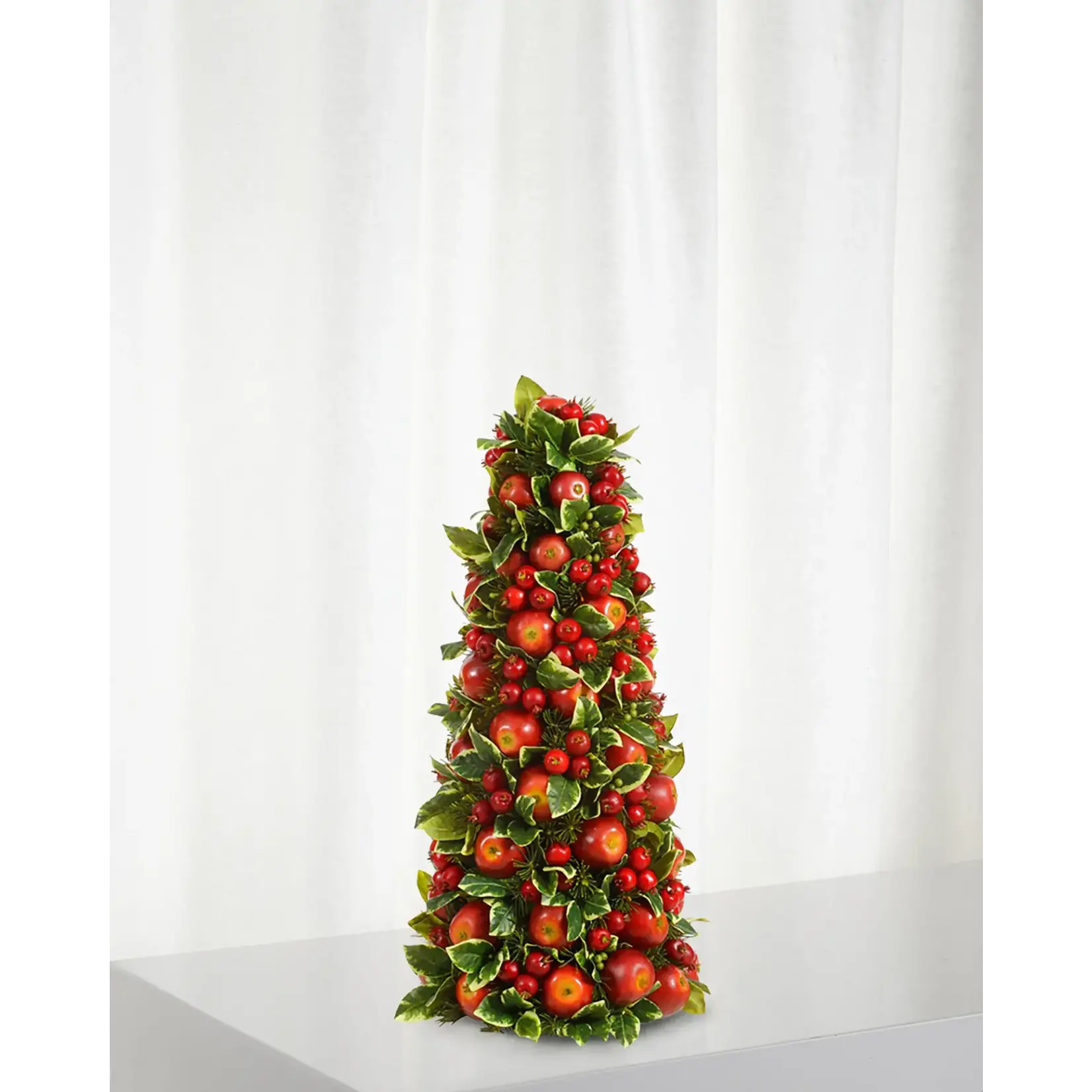 Winward Floral & Seasonal Decor Apple & Berry Holiday Cone Centerpiece