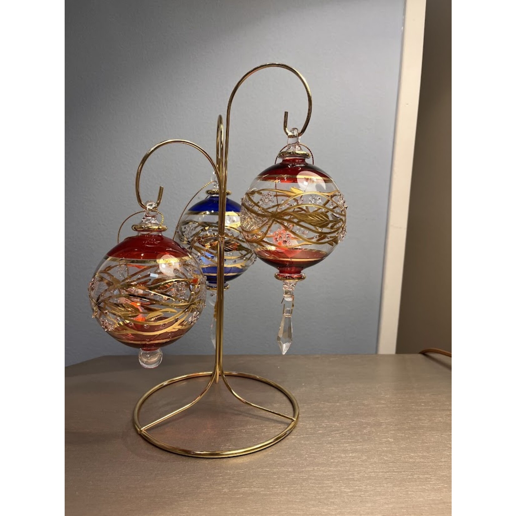 Unique Tradings Glass Ball Gold Plated Ornament