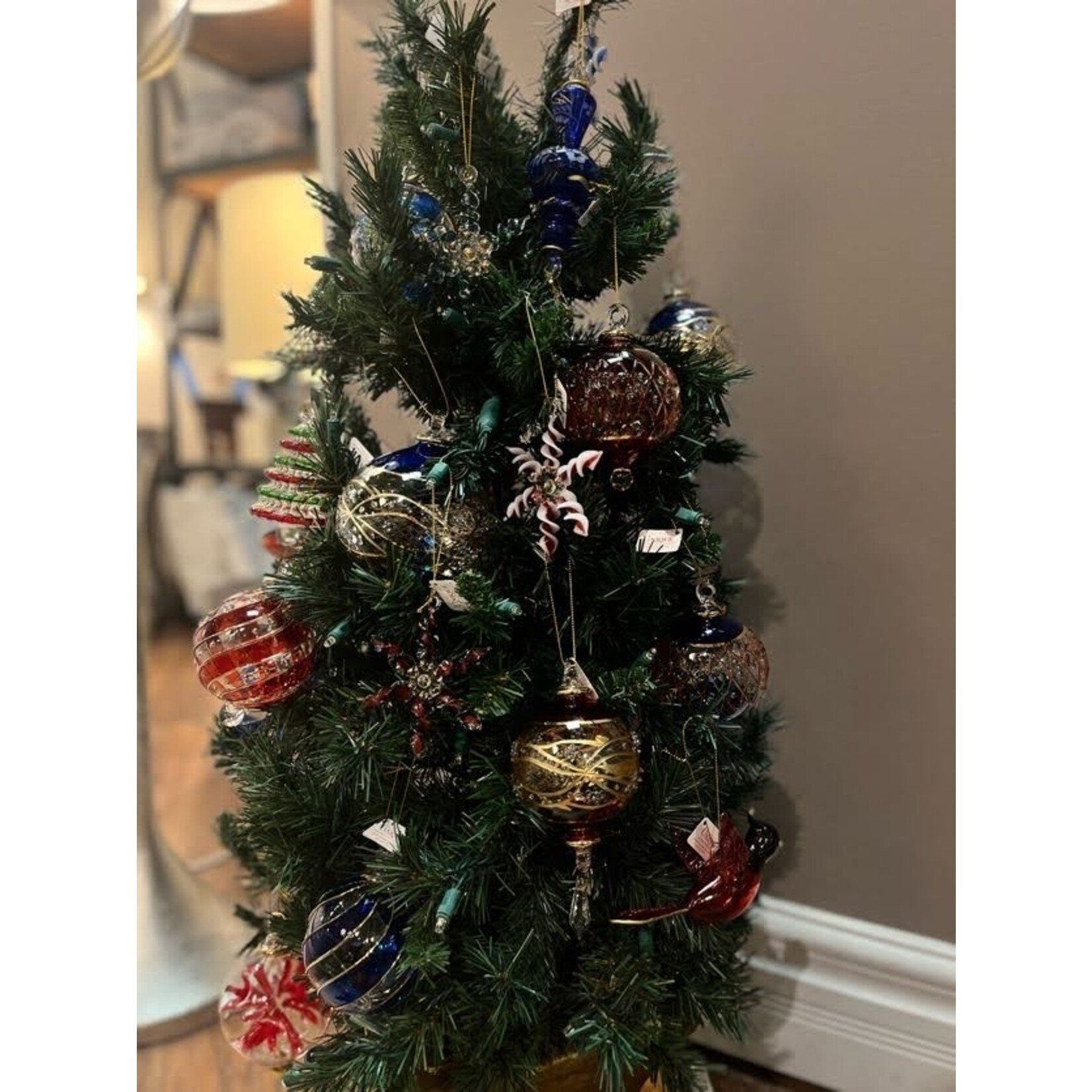 Unique Tradings Hand Painted Glass Snowflake Ornament